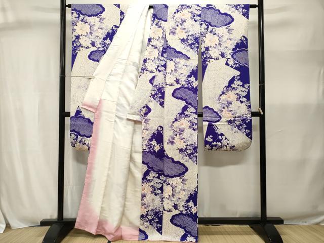 平和屋着物■豪華振袖 絞り 雲取り乱菊草花文 金彩 正絹 逸品 CABJ2996ev