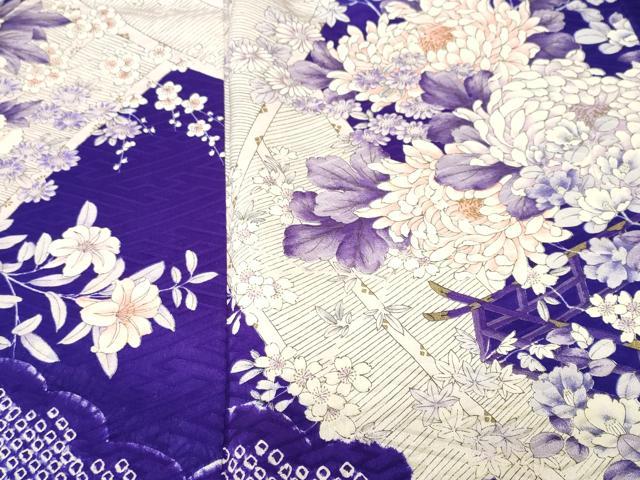 平和屋着物■豪華振袖 絞り 雲取り乱菊草花文 金彩 正絹 逸品 CABJ2996ev