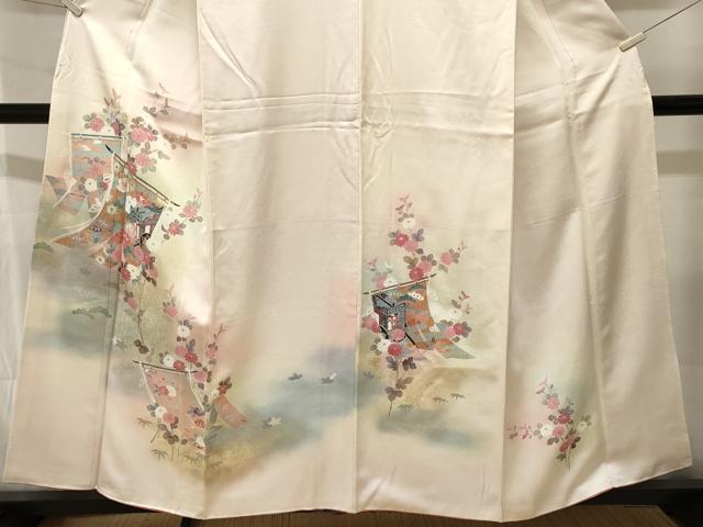平和屋着物■訪問着 几帳御所車草花文 暈し染め 金彩 正絹 逸品 CABJ3006ev