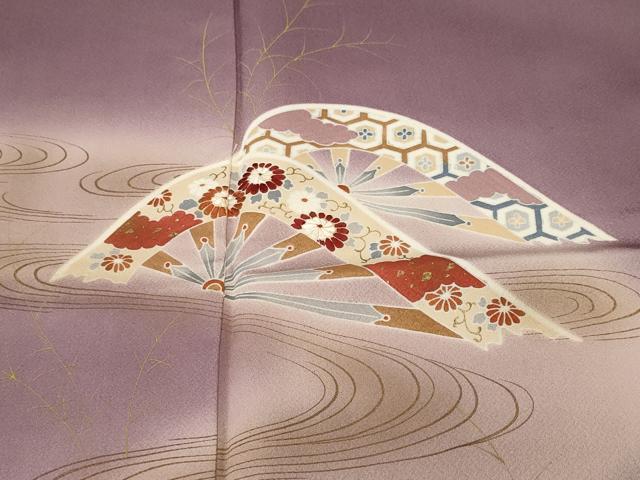 平和屋着物■訪問着 刺繍 片輪車流水花文 暈し染め 金彩 正絹 逸品 CABJ3008ev