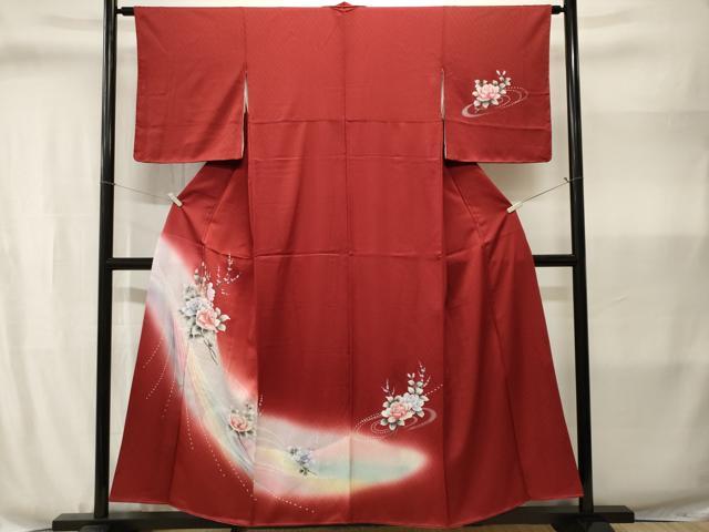 平和屋着物■訪問着 バラ 暈し染め 正絹 逸品 CABJ3010ev