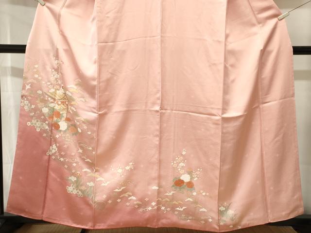 平和屋着物■訪問着 鉾 松飛鶴花文 暈し染め 金彩 正絹 逸品 CABJ3011ev