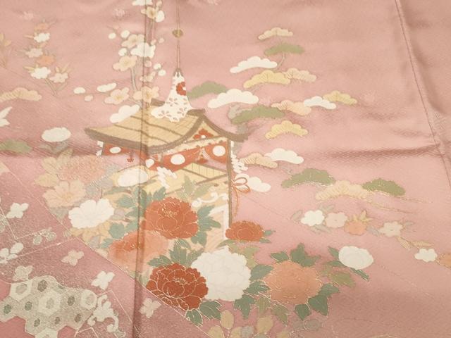 平和屋着物■訪問着 鉾 松飛鶴花文 暈し染め 金彩 正絹 逸品 CABJ3011ev