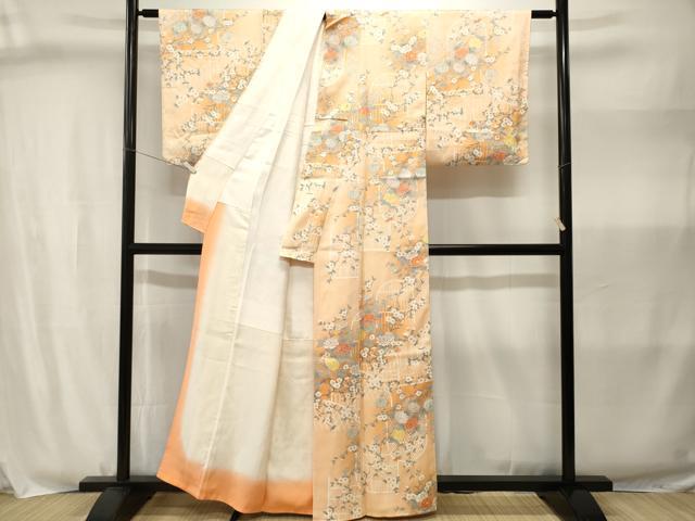 平和屋着物■上質な小紋 枝花文 暈し染め 正絹 逸品 CABJ3014ev
