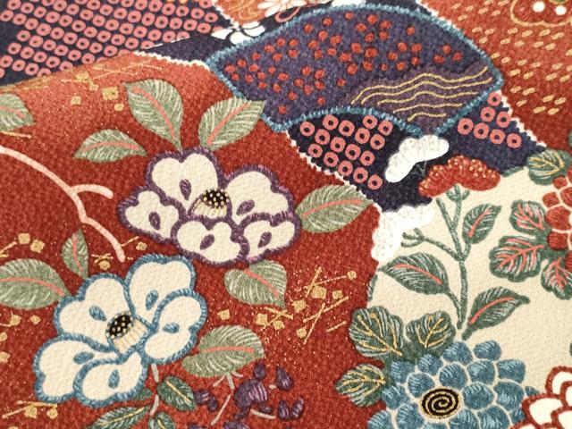 平和屋着物■上質な小紋 宝尽し飛鶴花蝶文 暈し染め 金彩 正絹 逸品 CABJ3022ev