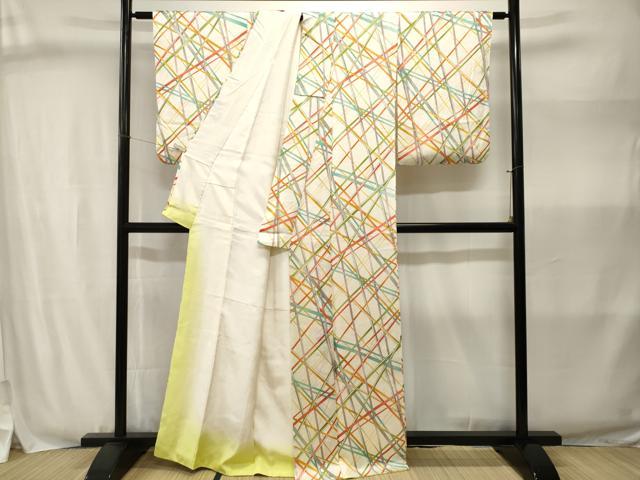 平和屋着物■上質な小紋 抽象文 正絹 逸品 CABJ3026ev