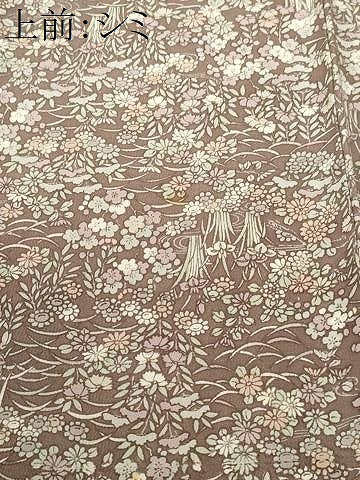 平和屋着物■上質な小紋 流水草花文 正絹 逸品 CABJ3035ev
