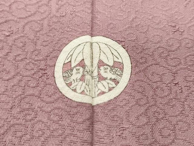平和屋着物■上質な色無地 唐草流水吉祥地紋 薄柿色 正絹 逸品 CABJ3044ev