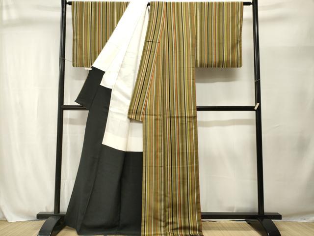 平和屋着物■小紋 縞 洗える着物 CABJ3055ev
