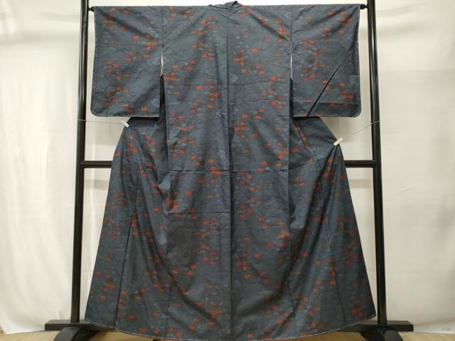 平和屋着物■本場大島紬 7マルキ 雲取り笹文 正絹 逸品 CABJ3056ev