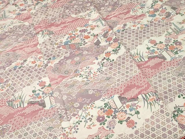 平和屋着物■上質な小紋 雲取り吉祥花文 正絹 逸品 CABJ3063ev
