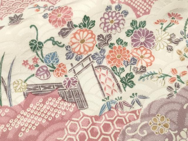 平和屋着物■上質な小紋 雲取り吉祥花文 正絹 逸品 CABJ3063ev