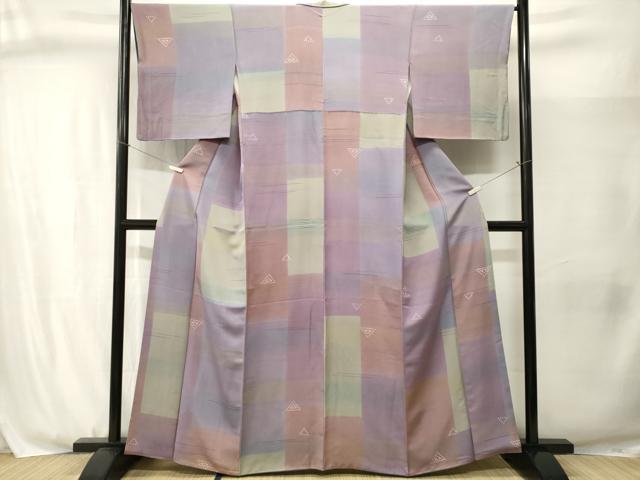 平和屋着物■上質な小紋 抽象文 正絹 逸品 CABJ3064ev