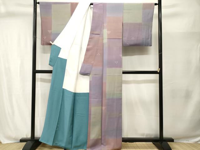 平和屋着物■上質な小紋 抽象文 正絹 逸品 CABJ3064ev