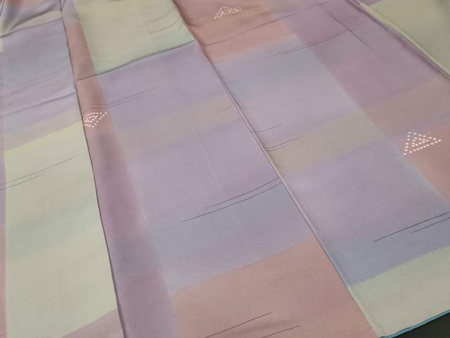 平和屋着物■上質な小紋 抽象文 正絹 逸品 CABJ3064ev