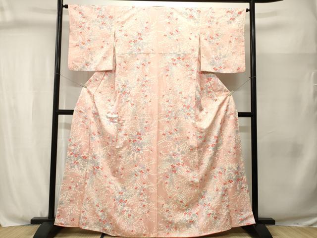 平和屋着物■上質な小紋 枝花文 正絹 逸品 CABJ3076ev