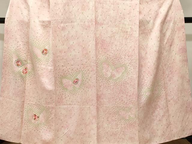 平和屋着物■訪問着 刺繍 絞り 花蝶文 金糸 正絹 逸品 CABJ3081ev