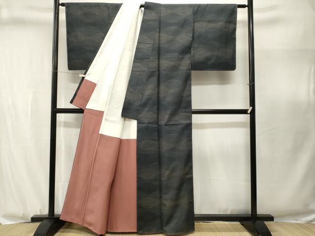 平和屋着物■本場大島紬 薩摩結城 横段文 正絹 逸品 CABJ3087ev