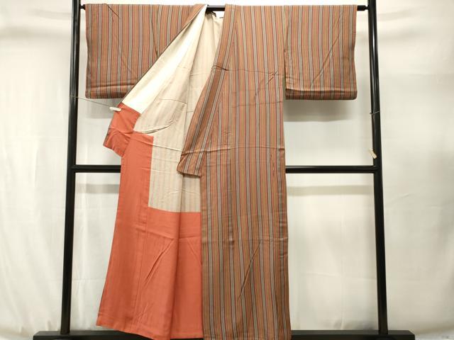 平和屋着物■上質な小紋 縞 胴抜き仕立て 正絹 逸品 CABJ3090ev
