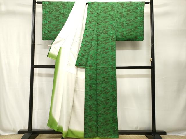 平和屋着物■上質な小紋 流水扇面花文 正絹 逸品 CABJ3093ev
