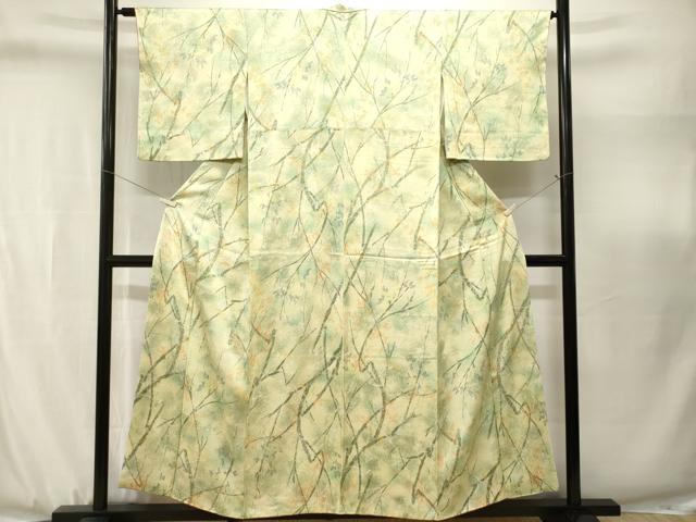 平和屋着物■上質な小紋 草木文 暈し染め 正絹 逸品 CABJ3095ev