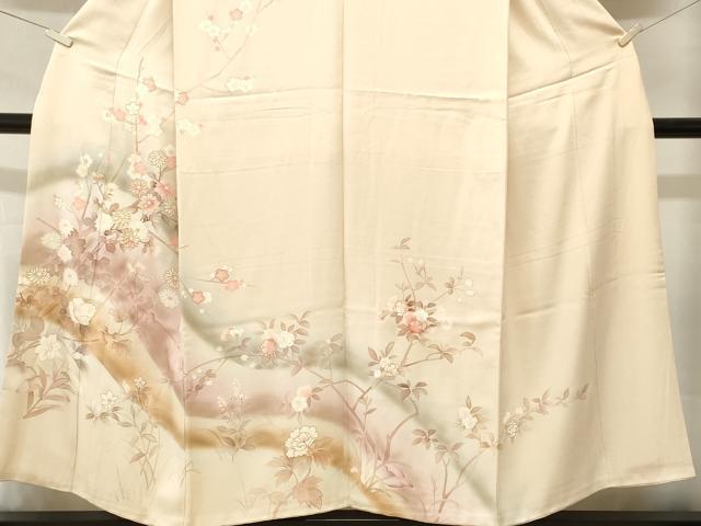 平和屋着物■訪問着 刺繍 枝花文 暈し染め 金彩 正絹 逸品 CABJ3096ev