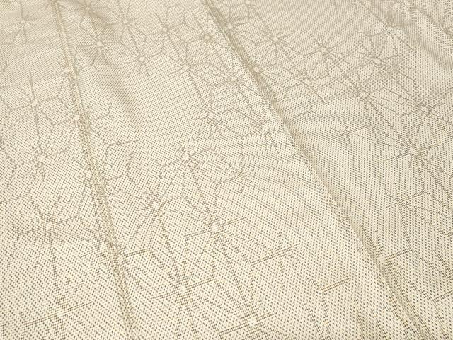 平和屋着物■上質な紬 十字麻の葉文様 正絹 逸品 CABJ3116ev