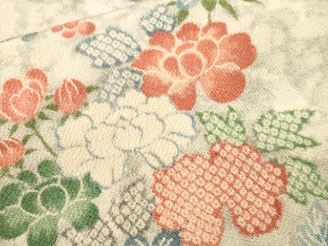平和屋着物■上質な小紋 籠目笹梅文 枝花文 正絹 逸品 CABJ3121ev