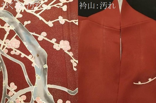 平和屋着物■訪問着 流水枝梅文 暈し染め 金彩 正絹 逸品 CABJ3125ev
