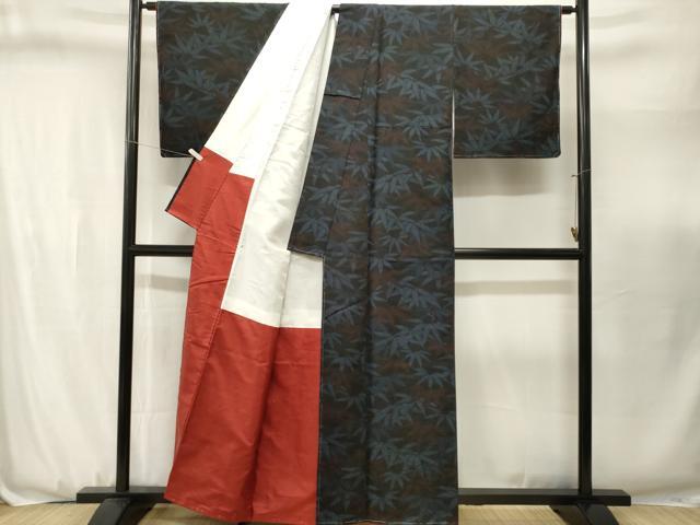 平和屋着物■上質な紬 笹文 正絹 逸品 未使用 CABJ3136ev