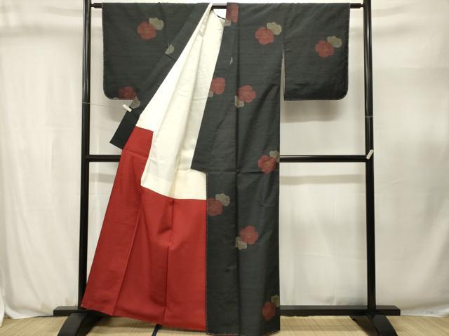 平和屋着物■上質な紬 地空き 梅文 正絹 逸品 CABJ3140ev