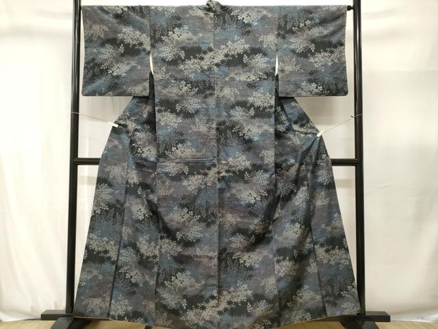 平和屋着物■上質な紬 草花文 正絹 逸品 CABJ3144ev