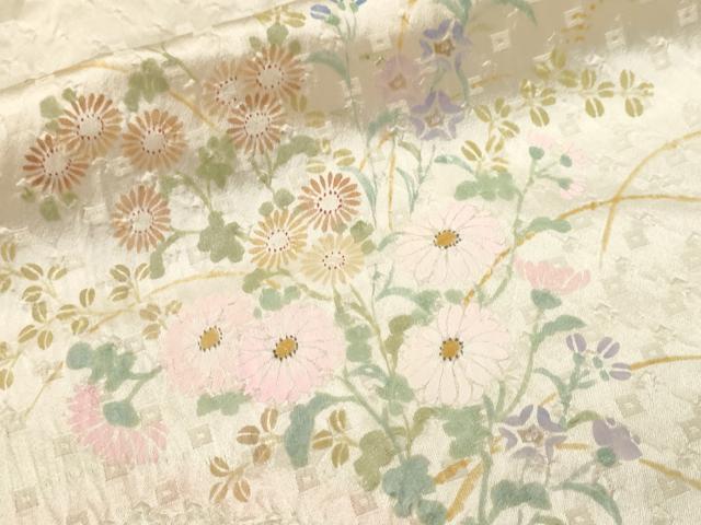平和屋着物■訪問着 絞り 芝草花文 正絹 逸品 CABJ3146ev