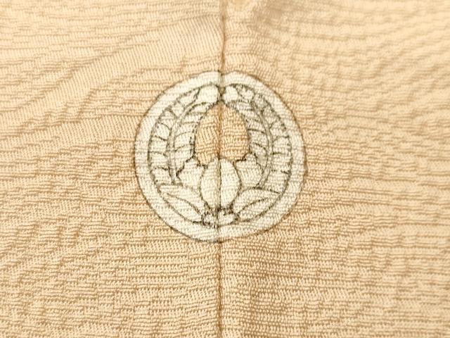 平和屋着物■上質な色無地 横段地紋 薄卵色 正絹 逸品 CABJ3151ev