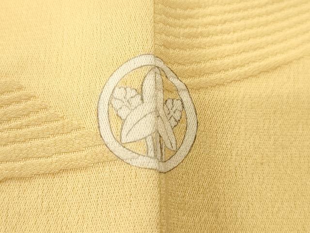 平和屋着物■上質な色無地 立波地紋 刈安色 正絹 逸品 CABJ3152ev