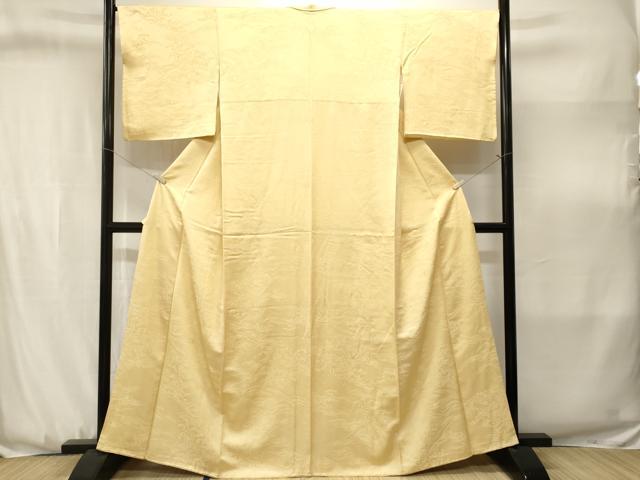 平和屋着物■上質な色無地 立波地紋 淡黄色 正絹 逸品 CABJ3153ev