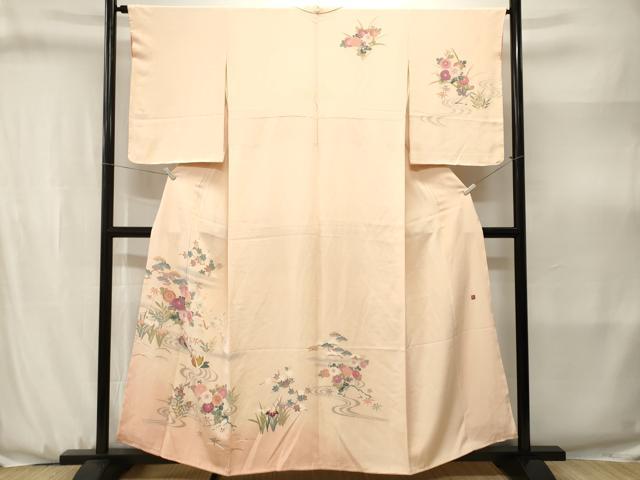 平和屋着物■訪問着 作家物 流水鴛鴦松竹梅文 暈し染め 正絹 逸品 CABJ3162ev