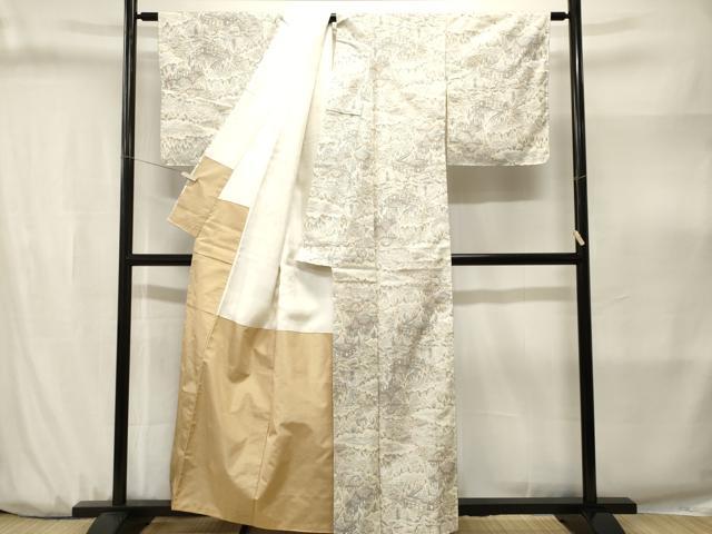 平和屋着物■上質な紬 樹林風景文 正絹 逸品 CABJ3167ev