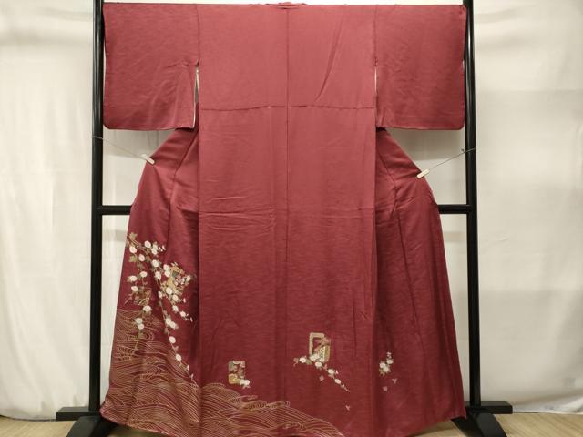 平和屋着物■訪問着 破れ色紙流水枝花文 金銀彩 正絹 逸品 CABJ3171ev