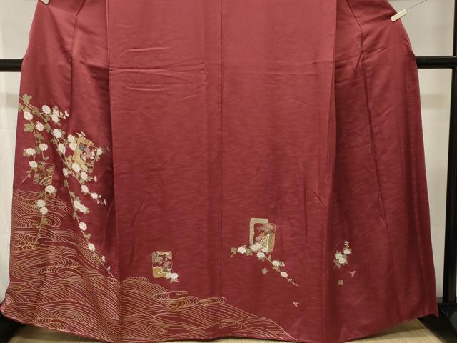 平和屋着物■訪問着 破れ色紙流水枝花文 金銀彩 正絹 逸品 CABJ3171ev
