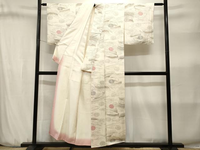 平和屋着物■上質な小紋 流水菊文 暈し染め 正絹 逸品 CABJ3182ev
