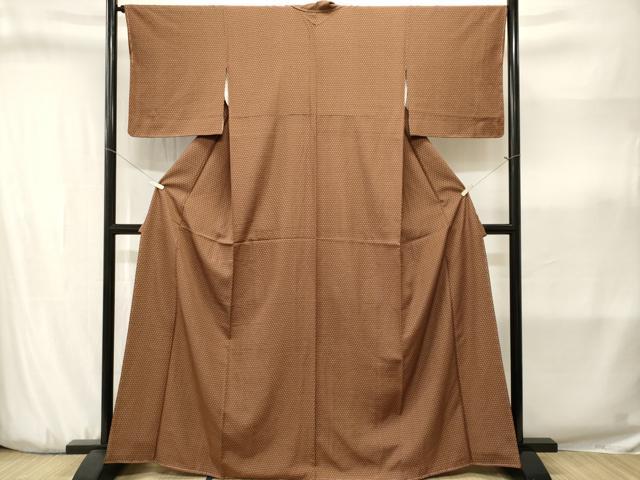 平和屋着物■江戸小紋 麻の葉文様 正絹 逸品 CABJ3188ev