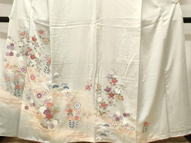平和屋着物■訪問着 道長枝花文 暈し染め 金銀彩 正絹 逸品 CABJ3192ev