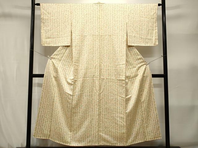 平和屋着物■上質な小紋 草花間道 正絹 逸品 CABJ3193ev