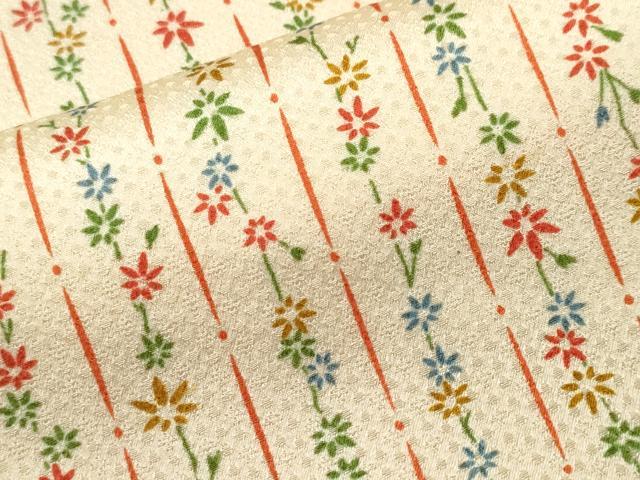 平和屋着物■上質な小紋 草花間道 正絹 逸品 CABJ3193ev