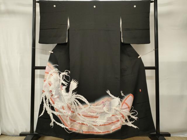 平和屋着物■豪華黒留袖 作家物 刺繍 鳳凰 暈し染め 金銀彩 正絹 逸品 CABJ3204ev