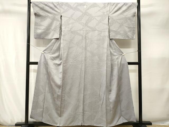 平和屋着物■上質な色無地 草花地紋 桜鼠色 正絹 逸品 CABJ3216ev