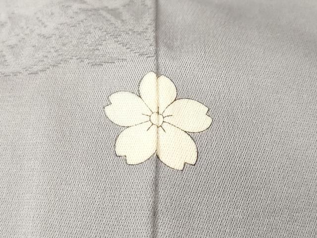 平和屋着物■上質な色無地 草花地紋 桜鼠色 正絹 逸品 CABJ3216ev