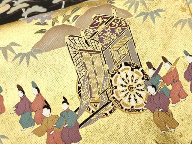 平和屋着物■豪華黒留袖 駒刺繍 人物御所解文 金彩 正絹 逸品 CABJ3231ev