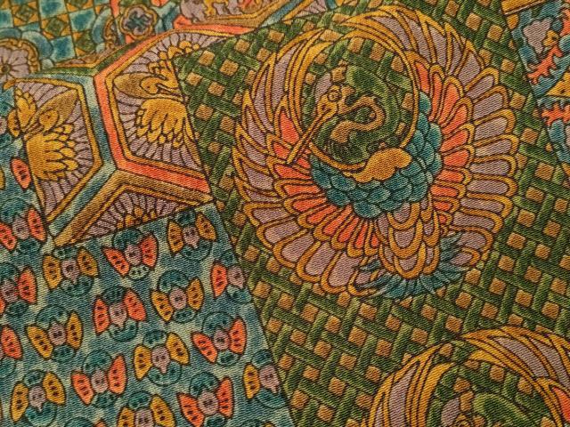 平和屋着物■上質な小紋 切嵌鳳凰花文 正絹 逸品 CABJ3234ev